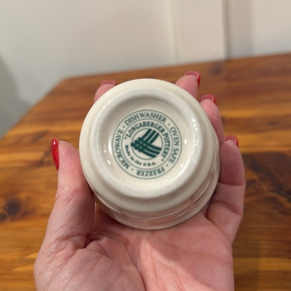 Longaberger Pottery Woven Traditions Ivory Votive Holder Pair - Picture 4 of 4